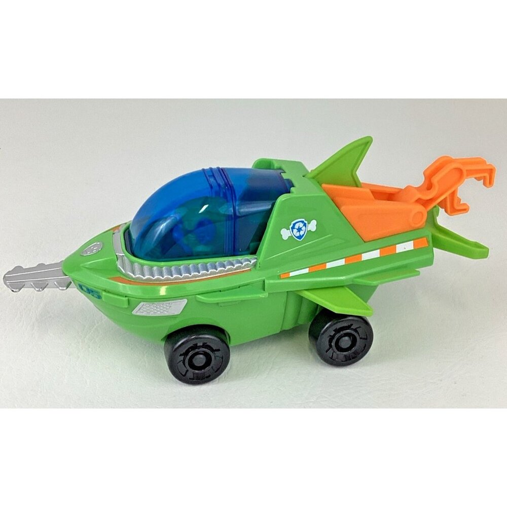 Paw Patrol Rescue Aqua Pups Rocky with Figure Transforming Sawfish Vehicle Toy - Picture 4 of 8